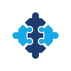 Obraz premium Four interlocking puzzle pieces forming a diamond shape on black background