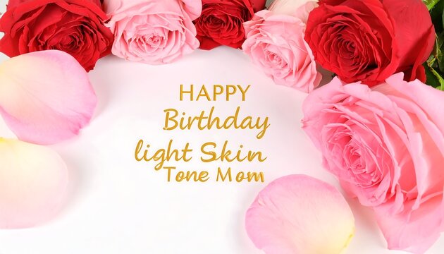 Roses and birthday greeting - Powered by Adobe