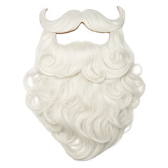 Santa beard outline white mustache curly hair festive isolated cheerful holiday costume winter traditional