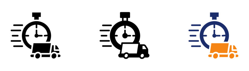 Fast Delivery Icon Collection Glyph & Mixed Style 