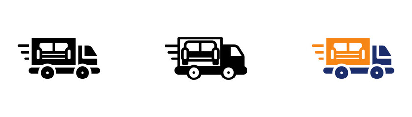 Furniture Delivery Icon Collection Glyph & Mixed Style 