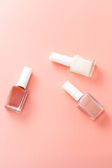 マニキュア　ピンク背景