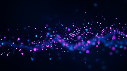 Abstract glowing particles in a dark space, representing futuristic data and technology concepts.