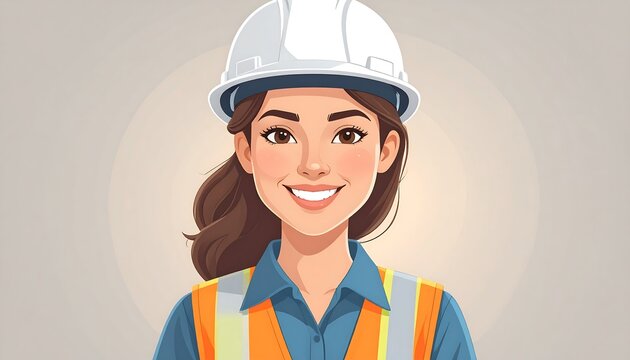 Smiling female engineer in safety vest