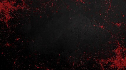 Dark Red Splatter on Black Background Texture