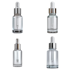 Naklejka premium Elegant serum bottles with dropper, perfect for skincare, beauty, and cosmetic product branding