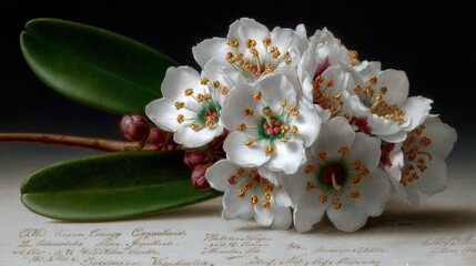 Detailed botanical scientific plate for educational use