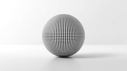 Abstract Black and White Sphere with Dotted Pattern - 3D Render