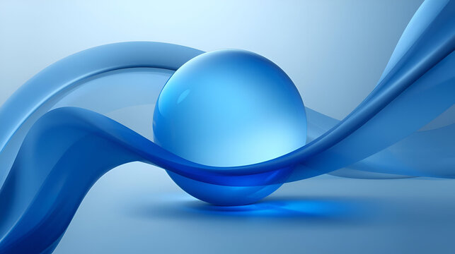 Abstract blue gradient sphere digital art for futuristic modern decorative stylish artistic creative minimal design
