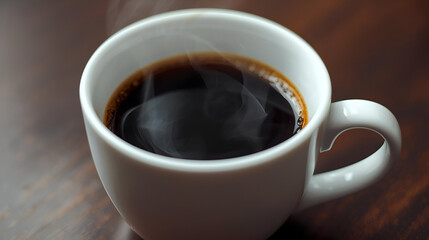 White porcelain cup with espresso coffee for elegant minimalist decorative stylish modern beverage design inspiration