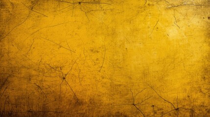 Golden Abstract Texture with Crackled Surface and Scratches - Grunge Background