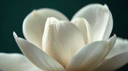 White magnolia bloom with gentle curves for elegant floral decorative stylish modern natural artistic botanical design
