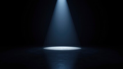 Dramatic Spotlight on Dark Stage Floor, Cinematic Lighting Effect