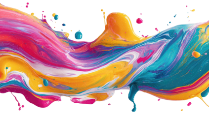 Abstract paint splatter, vibrant colors flowing