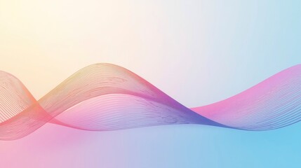 Abstract Pastel Wave Background Soft Pink, Purple, and Blue Gradient Lines