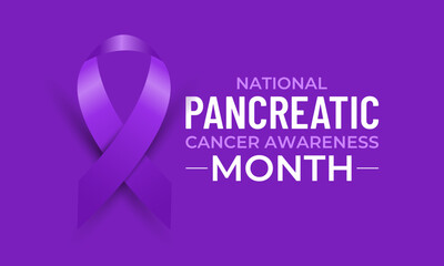 November is Pancreatic Cancer Awareness Month, dedicated to early detection, patient support, and research. Concept for healthcare and medicine. Banner poster, social media, background design. eps 10.
