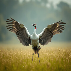 Fototapeta premium grey crowned crane