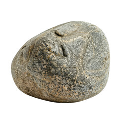 Fototapeta premium Unique textured stone showcasing natural patterns found in a riverbed on a sunny afternoon