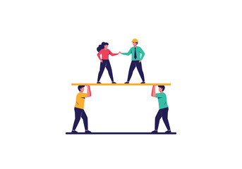 Successful business collaboration and teamwork building a strong foundation for future growth and success