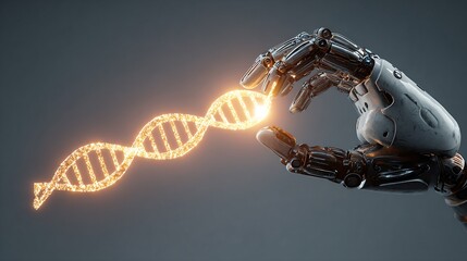 Robotic precision: a futuristic depiction of genetic manipulation and scientific innovation