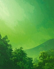 Fototapeta premium Verdant landscape painting