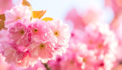 Soft-focus cherry blossoms