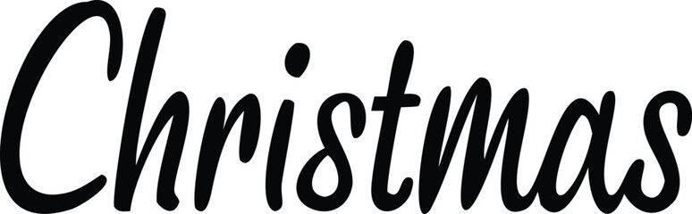 Elegant Christmas Word Art in Black Script A Festive and Decorative Design for Holiday Greetings and Celebrations