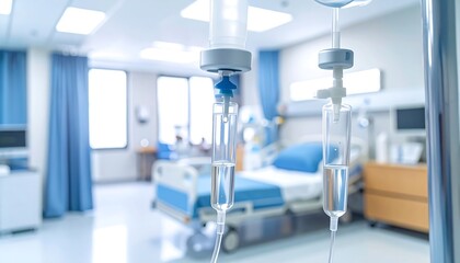 Hospital room with IV drips
