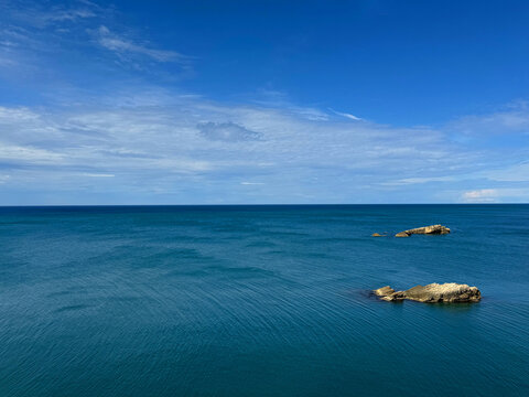 Adriatic sea, rocks and blue sky.