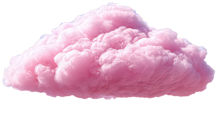 Fluffy Pink Cloud Isolated on Transparent Background