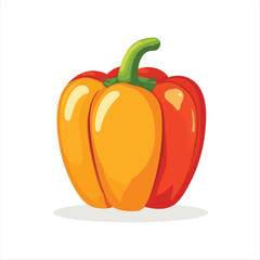 Vibrant orange and red bell pepper illustration