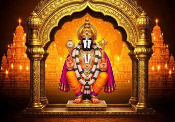Lord Venkateswara Swamy in Golden Temple  Divine Image of Hindu Deity