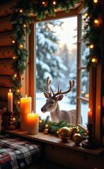 Reindeer at the Christmas Window