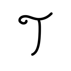black font letter T