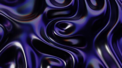 Abstract fluid texture of swirling liquid chrome metal waves with motion light effect. Seamless looping video. 4k psychedelic hypnotic graphics dynamic dark holographic background - Powered by Adobe