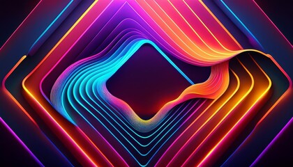 abstract neon shapes with a dark background