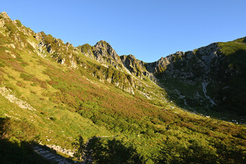 Fototapeta premium Climbing Mt. Kiso-Komagatake, Nagano, Japan