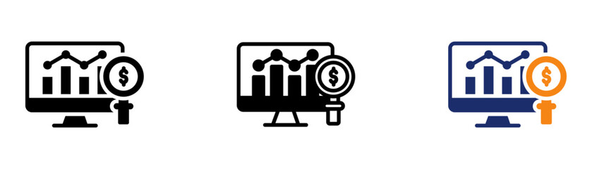 Business Analytics Icon Collection Glyph & Mixed Style 