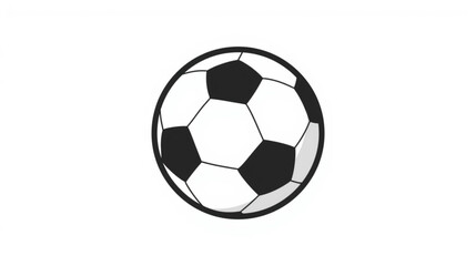 Obraz premium Classic black and white soccer ball illustration on a clean white background. Simple football icon for sports and game concepts