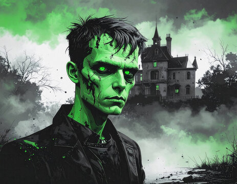 Illustration Frankenstein, la cr&eacute;ature des t&eacute;n&egrave;bres