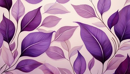 delicate purple leaf pattern on a light background