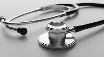 Clean, Monochrome Stethoscope Still Life Represents Healthcare, Medicine, and Diagnostics