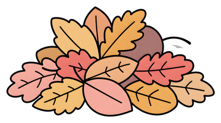 Autumn Leaves Pile Illustration