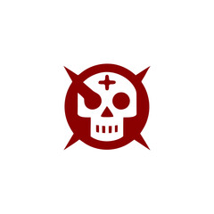 Vector Skull Icon with Cross and Spikes