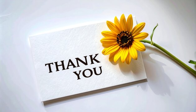 Simple thank you card with flower