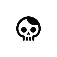Playful Emo Skull Vector Illustration with an Edgy