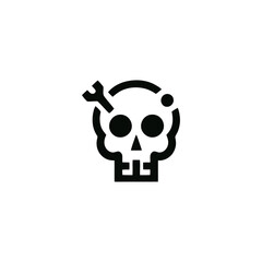 Skull Wrench Mechanic Logo Symbol Design for Modern