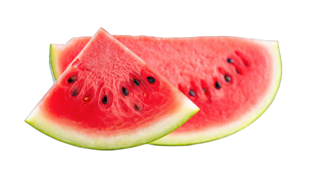 Sliced Watermelon with Seeds on Black Background Keywords: watermelon, fruit, slice, red, juicy isolated on a transparent background