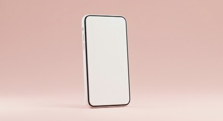Minimalist White Smartphone on Pink Background.