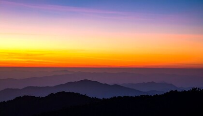 Obraz premium Sunrise over mountain ranges